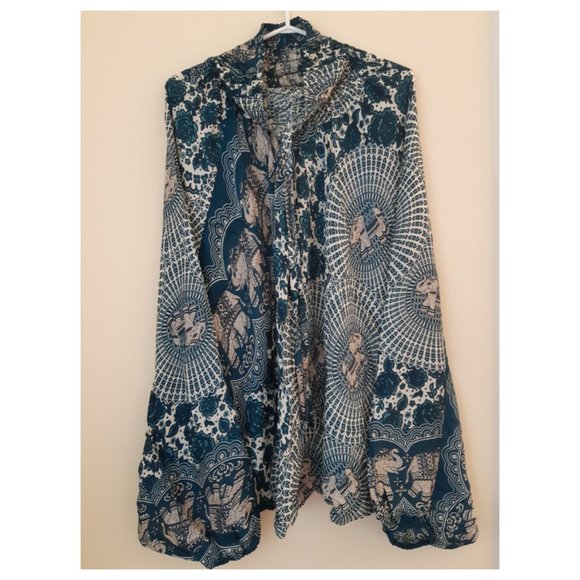 (J3) 100% Rayon Harem Pants w/ Elephant in Circle - Picture 1 of 3